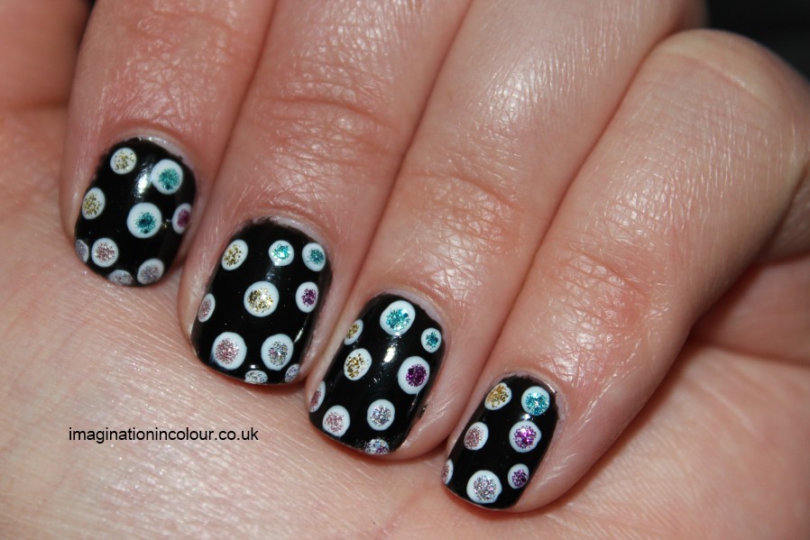 Black and Gold Dotted Nail Design - wide 2