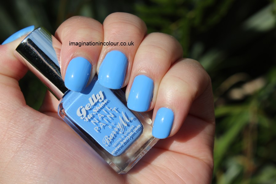Barry M Blueberry Gelly Nail Paint 5 jelly polish pale cornflower blue