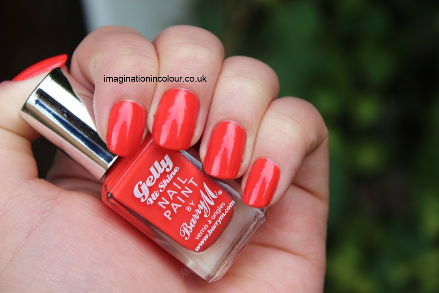 Barry M Satsuma Gelly Hi Shine nail paint bright orange block red toned