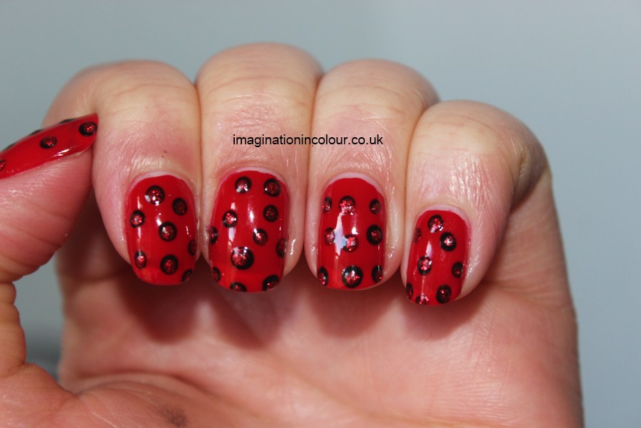 Red Dotted Nail Art - Imagination In Colour