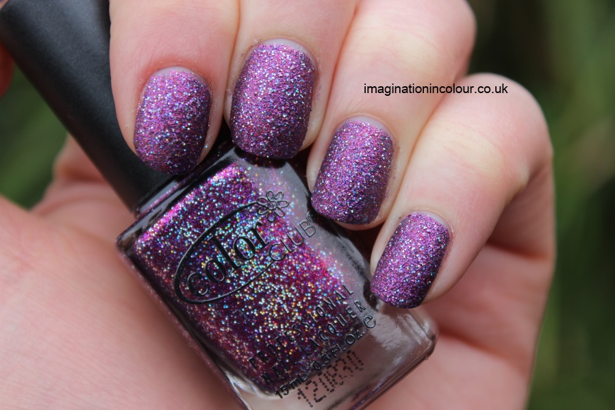Color Club Gift of Sparkle purple holographic glitter magneta fuchsia holiday 2012 collection UK review nail polish blog swatch swatches multicoloured party