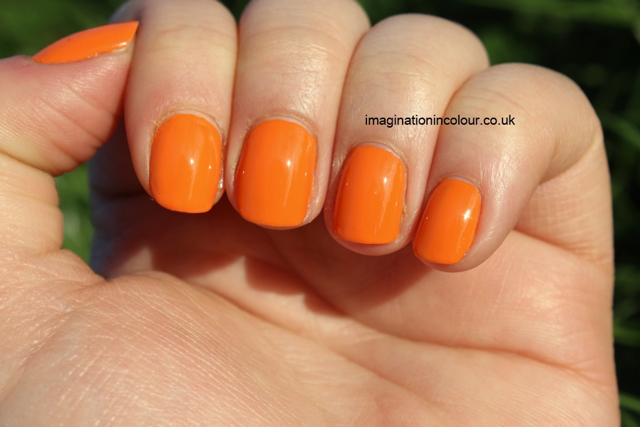 Barry M Mango Gelly Nail Paint hi shine orange yellow toned creme opaque orange nail polish pumpkin swatch swatches uk blog review