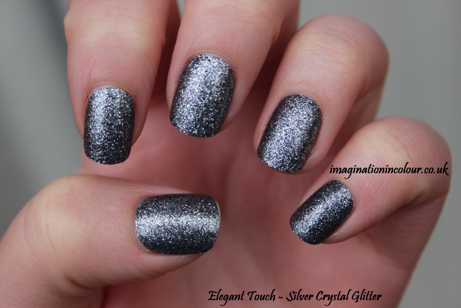 Elegant Touch Silver Crystal Glitter false nails gunmetal festive smooth sparkly party season uk nail polish blog review (2)