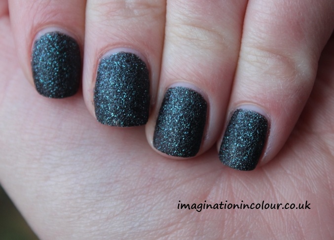 Rimmel Total Eclipse Space Dust 005 textured nail polish liquid sand effect black turquoise glitter uk blog review swatch swatches london